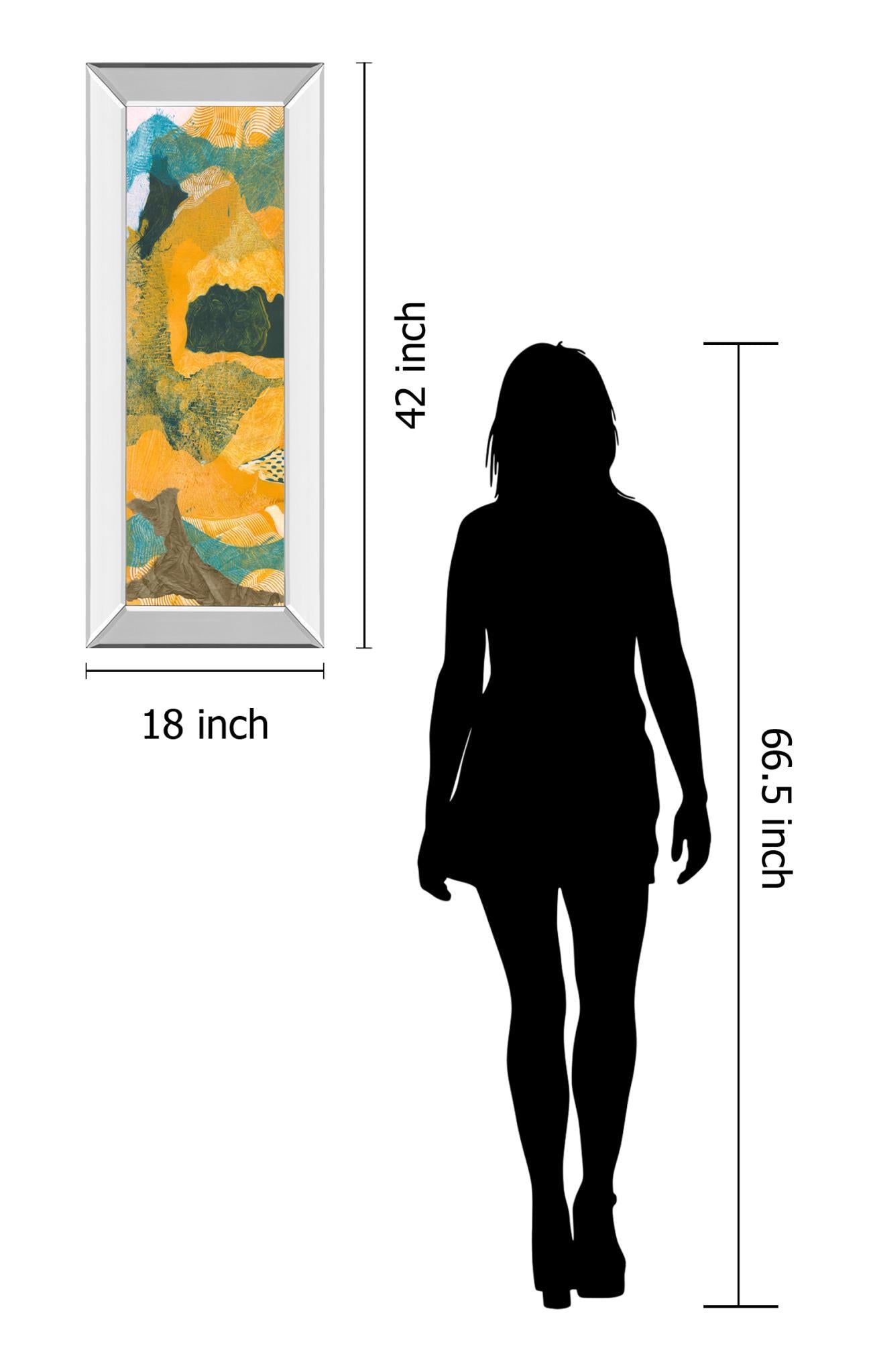 Mountain Shapes I By Carolyn Roth - Mirror Framed Print Wall Art - Orange