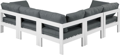 Nizuc - Outdoor Patio 5 Piece Modular Sectional With White Frame