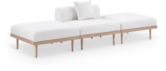 Laguna - 3 Piece Resilient Water Resistant Fabric Outdoor Patio Armless Modular Sofa