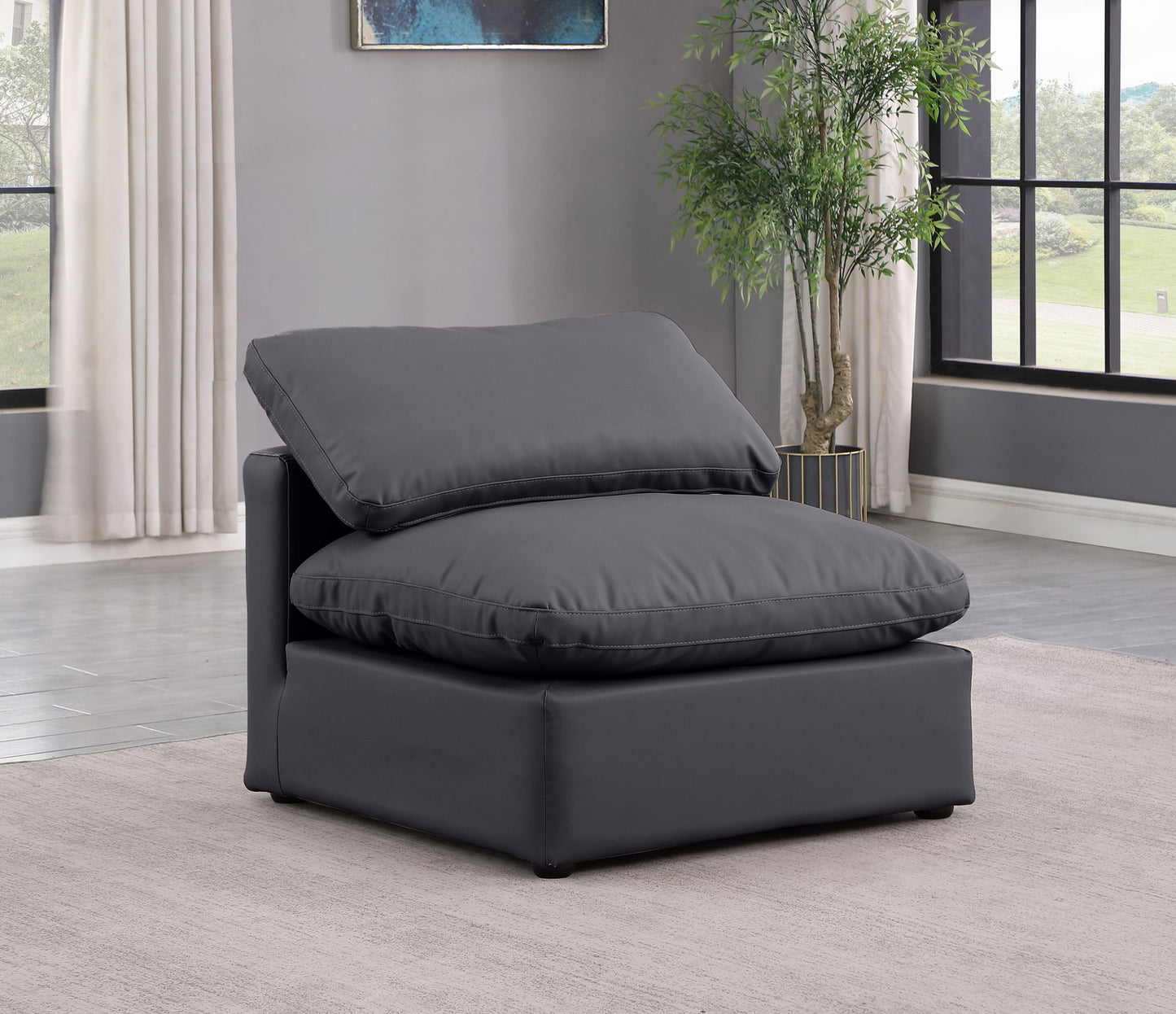 Indulge - Faux Leather Armless Chair