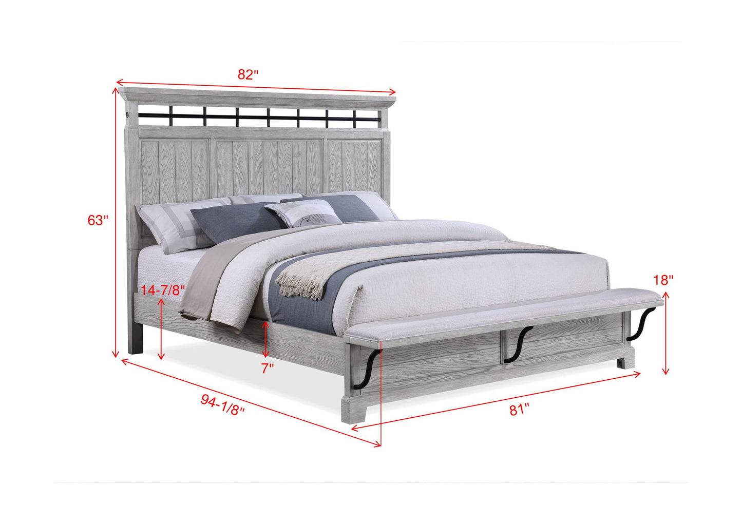 Beckett - King 5 Piece Bedroom Set - Greige
