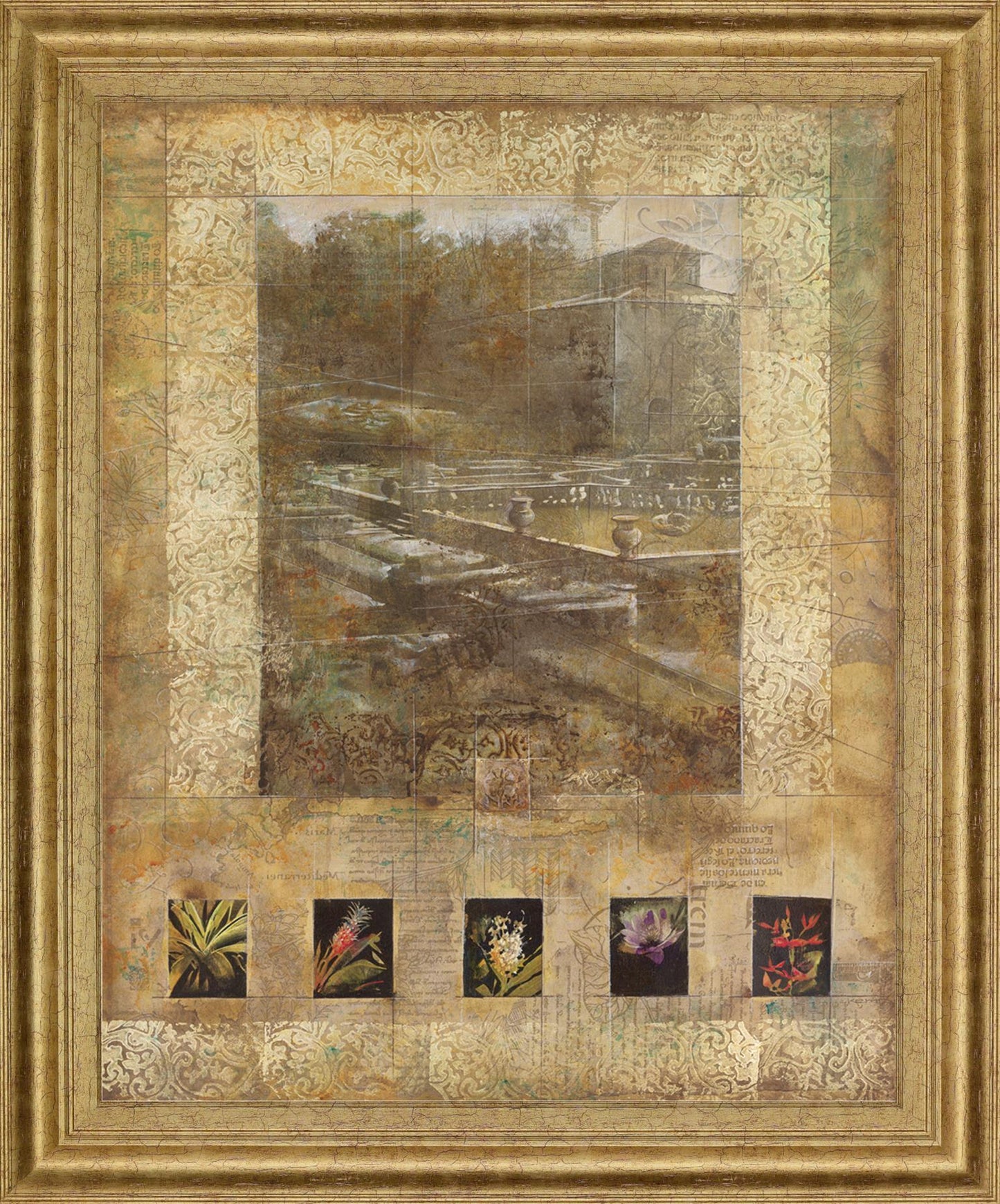 Tuscan Terrace Montage - 28" x 34" Framed Wall Art