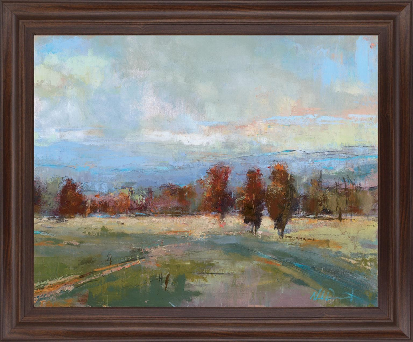 Vivid Meadow Dreamscape - 28" x 34" Framed Wall Art