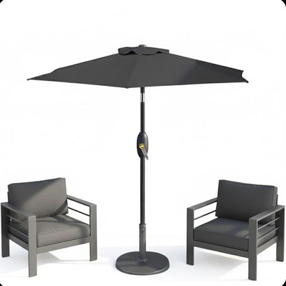Umbrella With Crank Lift & Tilt, UV-Resistant Canopy For Patio