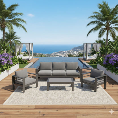 Outdoor Patio Set, All-Weather & Thick Cushions