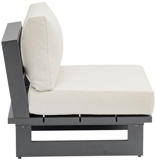 Maldives - Water Resistant Outdoor Patio Armless Chair With Gray Frame