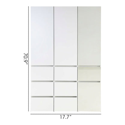 Elise - Modular Closet System With Mirror - White - Wood