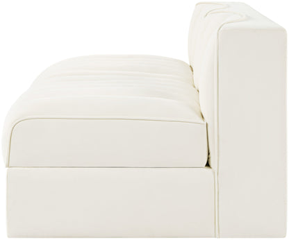 Rummi - Velvet Performance Fabric Upholstered 2 Piece Modular Armless Loveseat