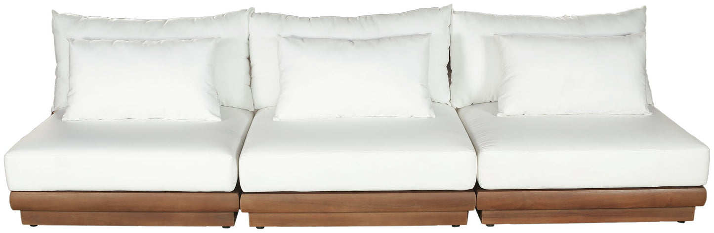 Mirella - 3 Piece Water Resistant Fabric Upholstered Outdoor Patio Modular Sofa