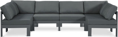 Nizuc - Outdoor Patio 6 Piece Modular Sectional With Gray Frame