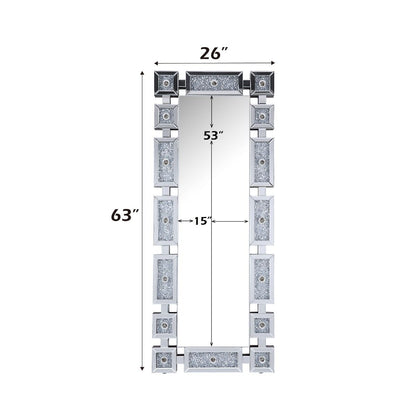 Noralie - Floor Mirror With Faux Diamonds - Mirrored
