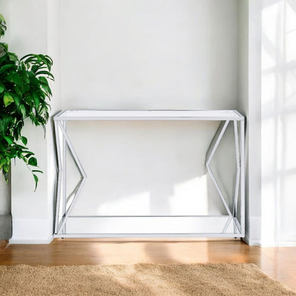 Virtue - Sofa Table - Clear Glass & Chrome