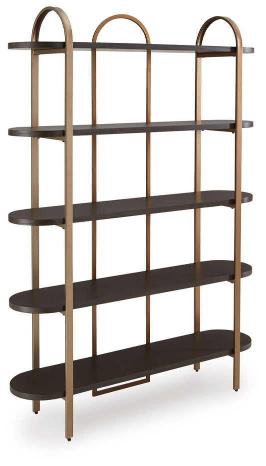 Brentmour - Bookcase - Brown / Gold Finish