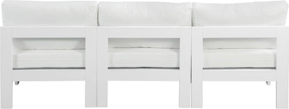 Nizuc - Outdoor Patio 3 Seat Armless Modular Sofa With White Frame