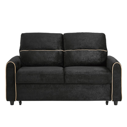 Pull Out Sofa Bed With Adjustable 3 Position Backrest, USB Charging Ports, Side Pockets