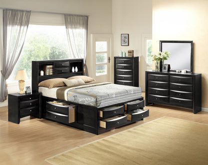 Emily - King 5 Piece Bedroom Set - Black