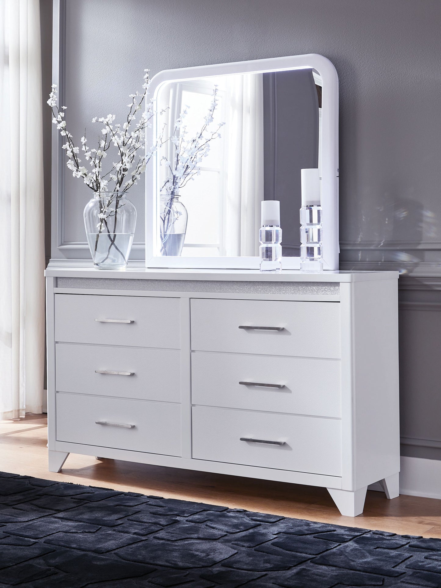 Jarlee - Dresser And Mirror - White