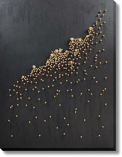 Golden Cluster Drift - 36" x 48" Framed Wall Art