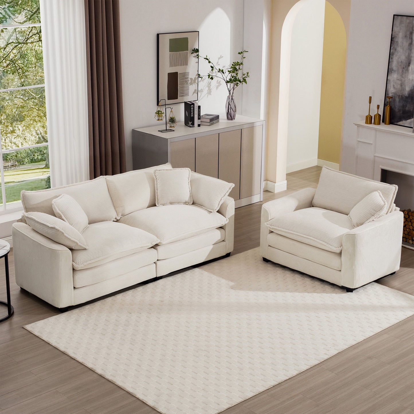 Elegant Oversized Sectional Sofa Set With Deep Seats And Flexible Layout