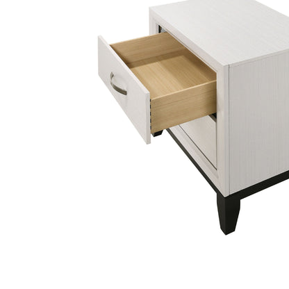 2 Drawer Nightstand With Handles Furniture For Bedroom - White