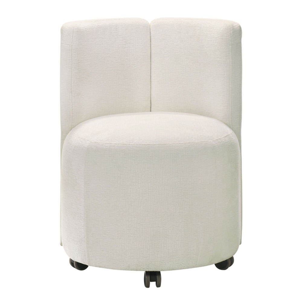 Blayde - Side Chair With Swivel (Set of 2) - White Chenille Fabric