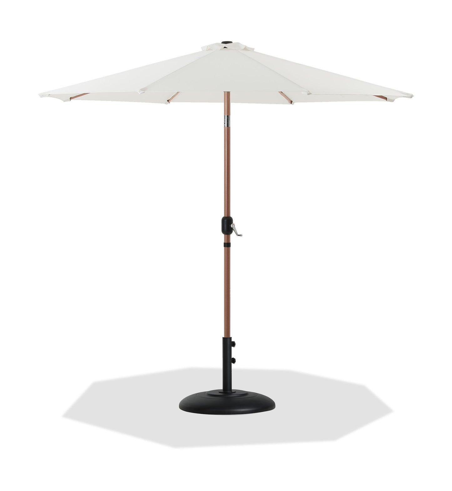 Fiji - Aluminum Patio Umbrella With Round Black And Teak Base