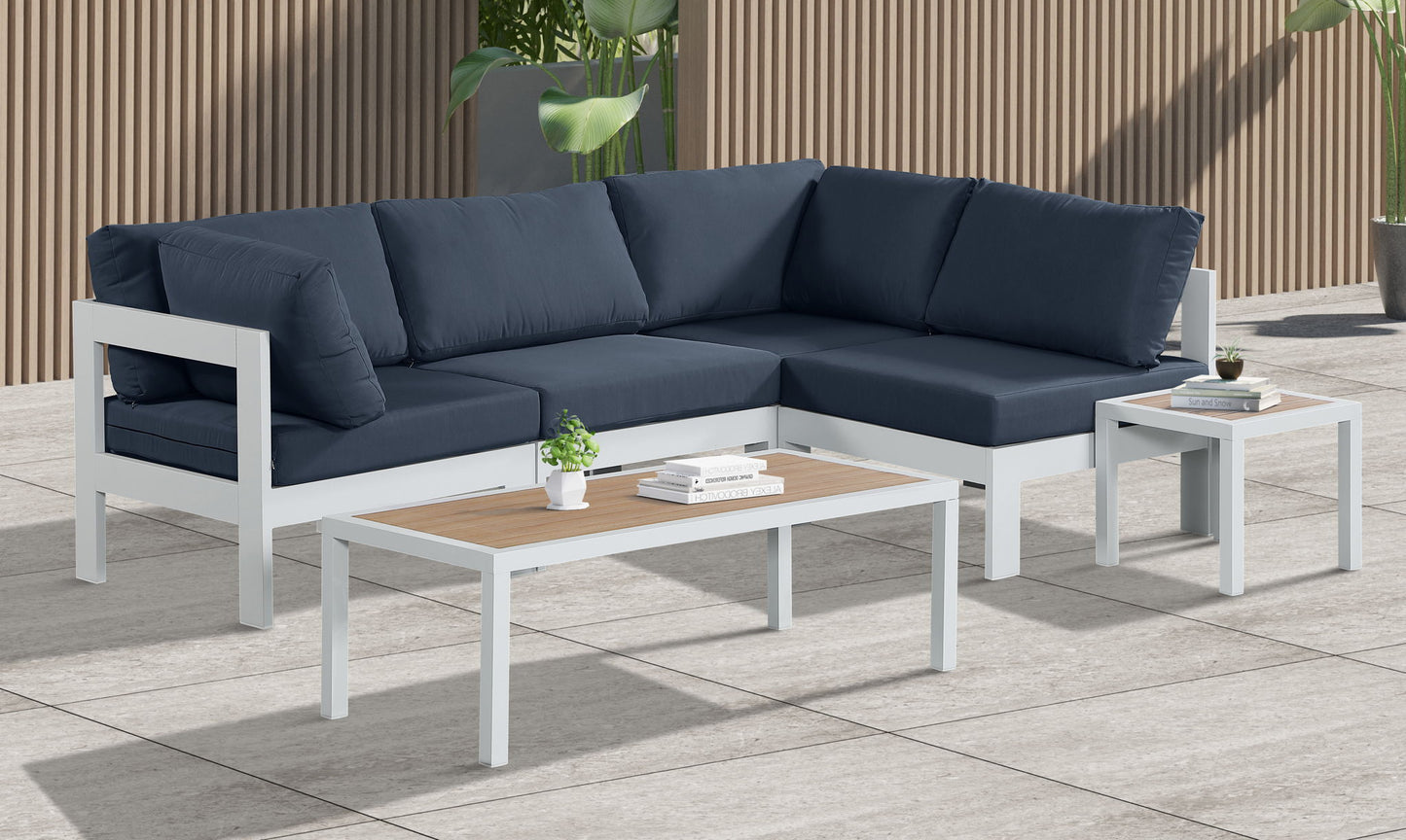 Nizuc - Outdoor Patio 4 Piece Modular Sectional With White Frame