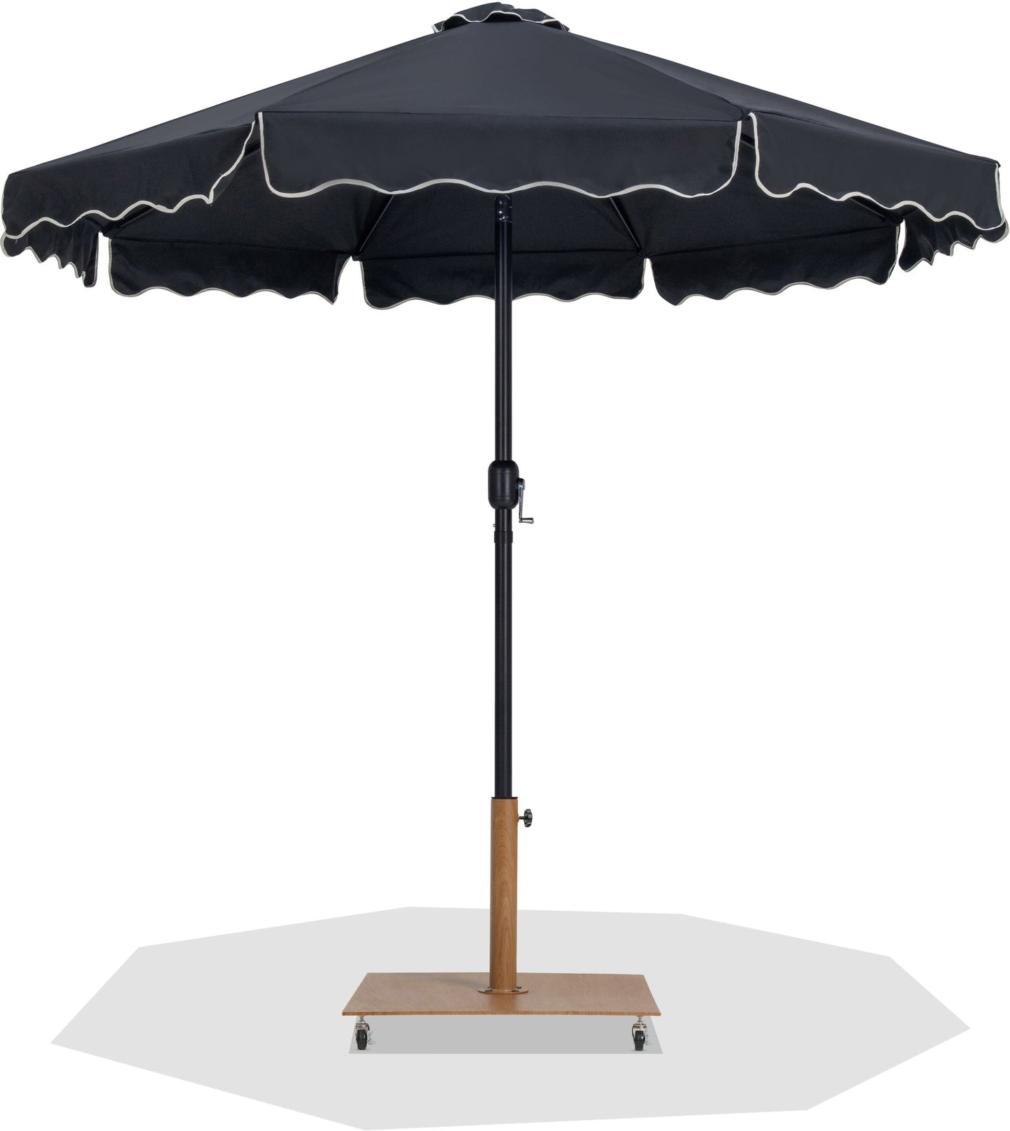Amalfi - Aluminum Patio Umbrella - Light Brown Base / Black Pole