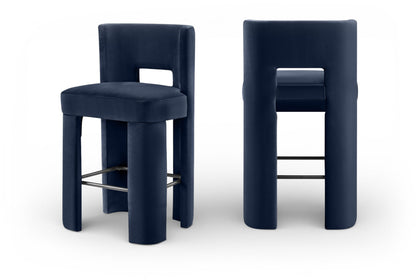 Zuno - Velvet Performance Fabric Upholstered Bar Stool (Set of 2)