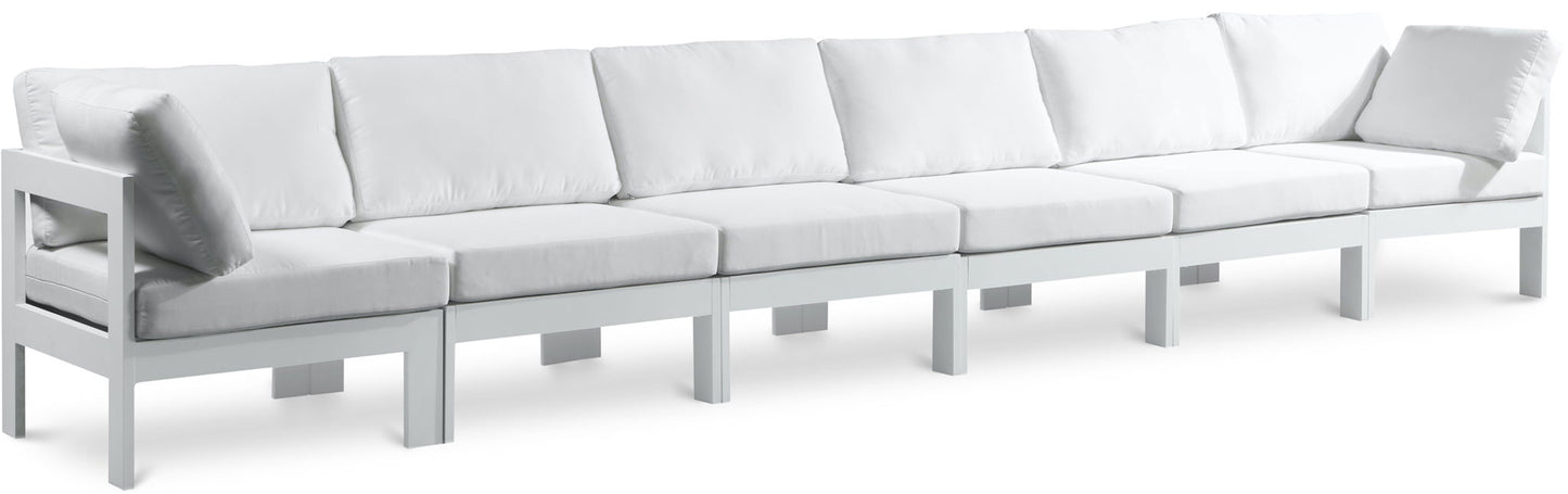 Nizuc - Outdoor Patio 6 Seat Modular Sofa With White Frame