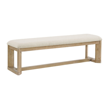 Upholstered Dining Bench - Brown