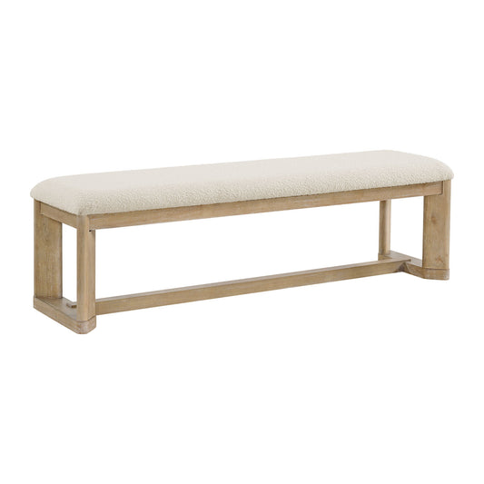 Upholstered Dining Bench - Brown