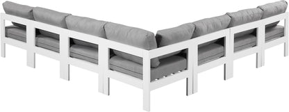 Nizuc - Outdoor Patio 7 Piece Modular Sectional With White Frame
