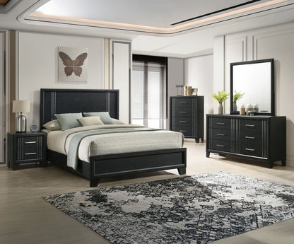 Charlie - Queen 5 Piece Bedroom Set - Charcoal