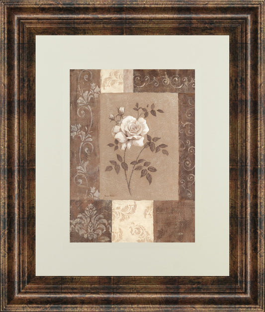Single Rose By Vivian Flasch - Framed Print Wall Art - White