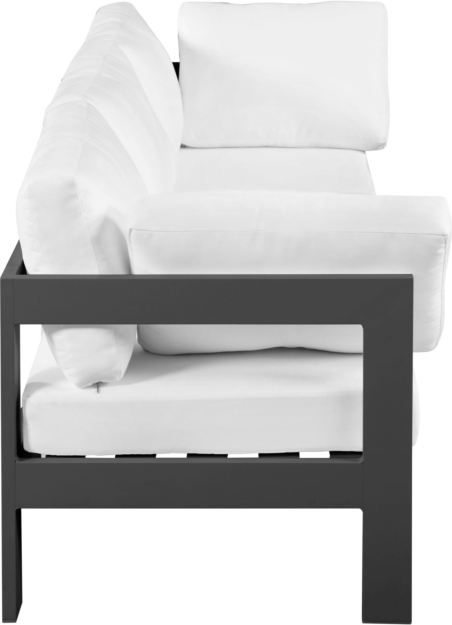 Nizuc - Outdoor Patio 3 Seat Modular Sofa With Gray Frame