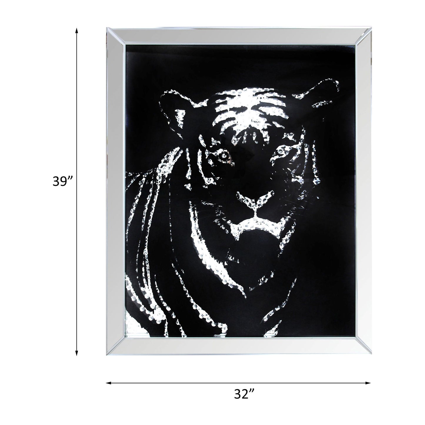 Talisha - Wall Art - Mirrored & Faux Crystal Tiger