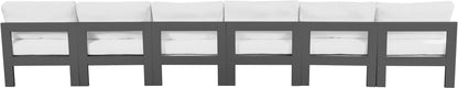 Nizuc - Outdoor Patio 6 Seat Armless Modular Sofa With Gray Frame