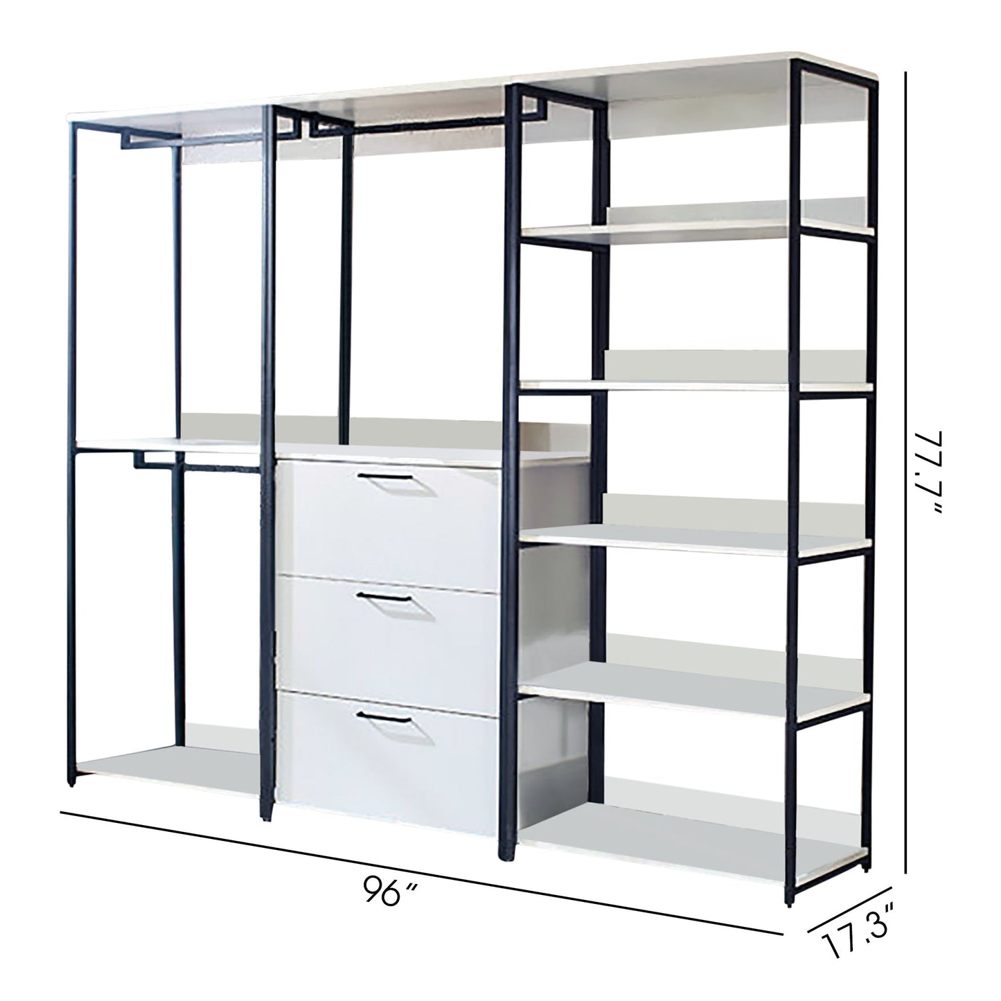 Fiona - Freestanding 3 Tower Closet System, 7 Shelf Walk-In - White