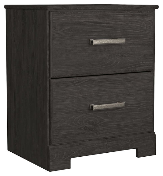 Belachime - Two Drawer Night Stand - Charcoal