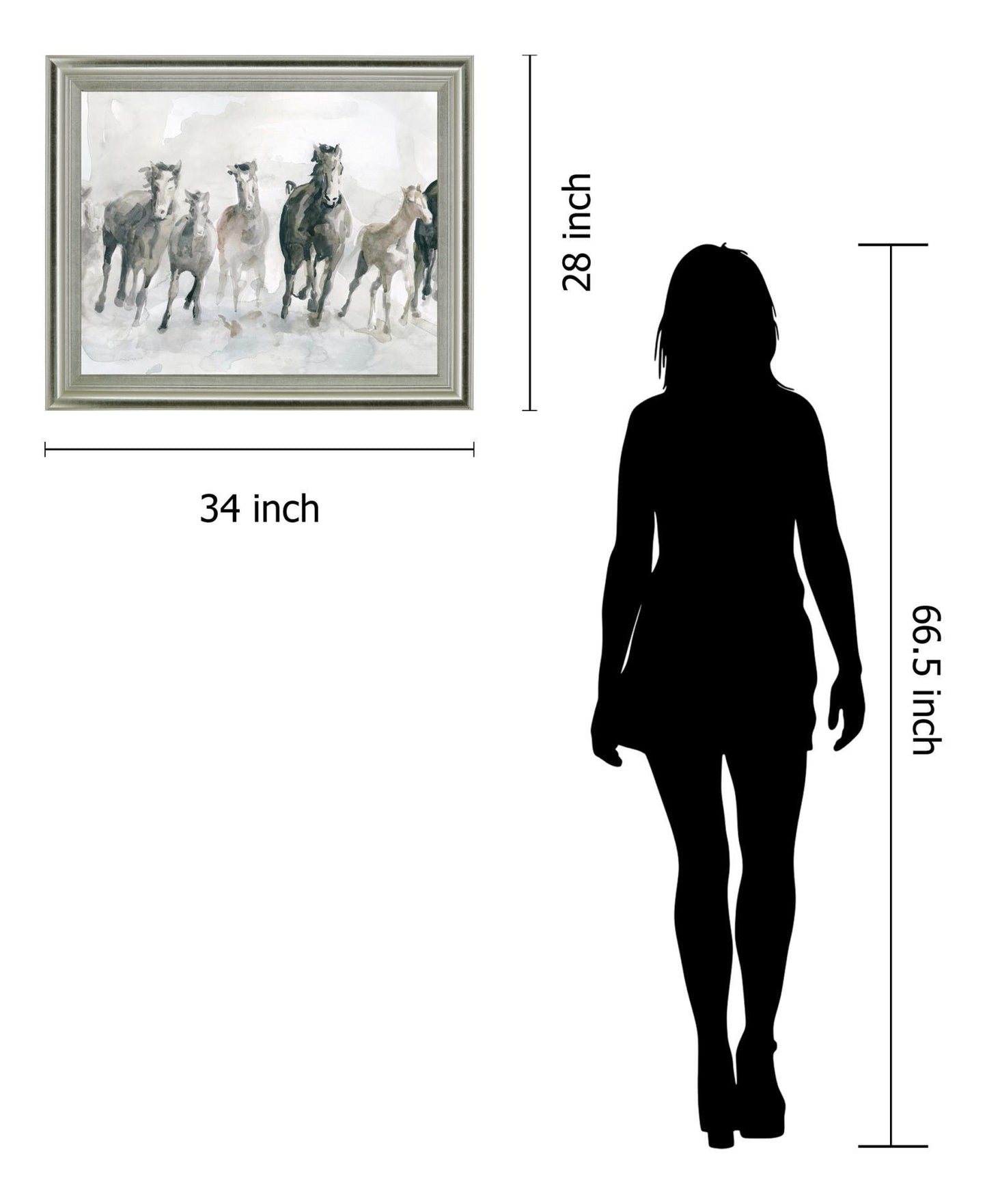 Galloping Mist - 28" x 34" Framed Wall Art