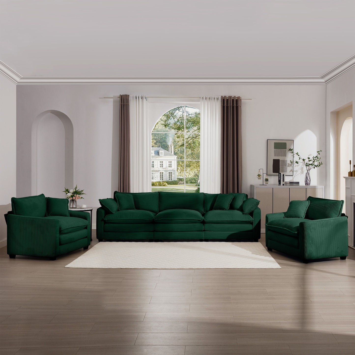 Elegant Oversized Sectional Sofa Set With Deep Seats And Flexible Layout