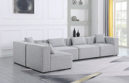 Cube - Linen 5 Piece Modular Sectional