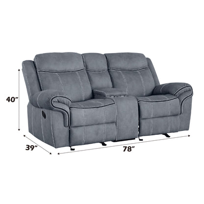 Zubaida - Two Tone Recliner Loveseat With USB Port Console