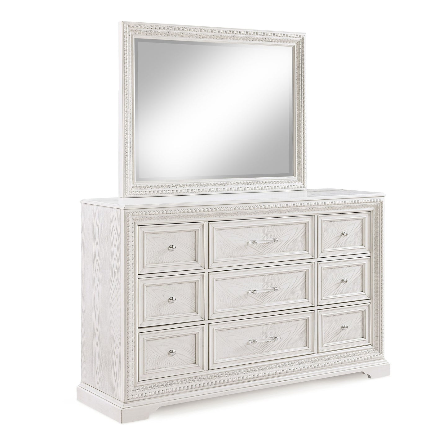 6 Drawer Storage Dresser Antique Wooden Bedroom Furniture - Antique White