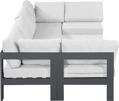 Nizuc - Outdoor Patio 6 Piece Modular Sectional With Gray Frame