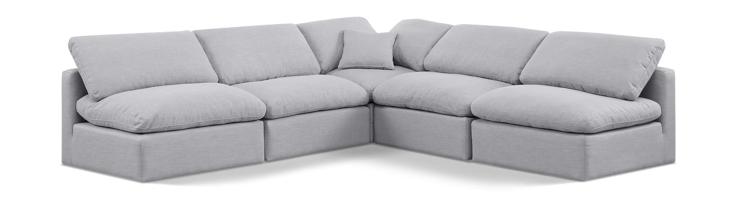 Indulge - Linen 5 Piece Modular Corner Armless Sectional