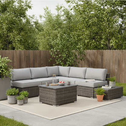 Stylish Entertainment Sectional Set, Outdoor Living