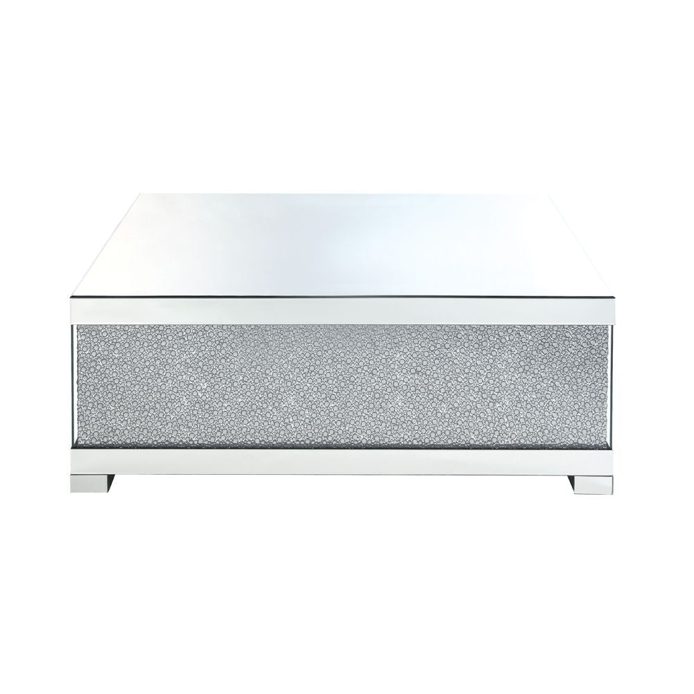 Mallika - Coffee Table - Mirrored & Faux Round Crystals