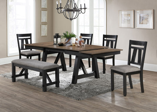 Maribelle - 6 Piece Dining Room Set - Wheat / Charcoal